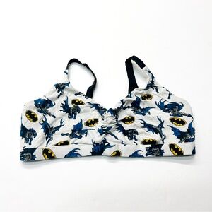 MeUndies Feel Free Ruched Batman Themed Soft Cozy Bra Bralette